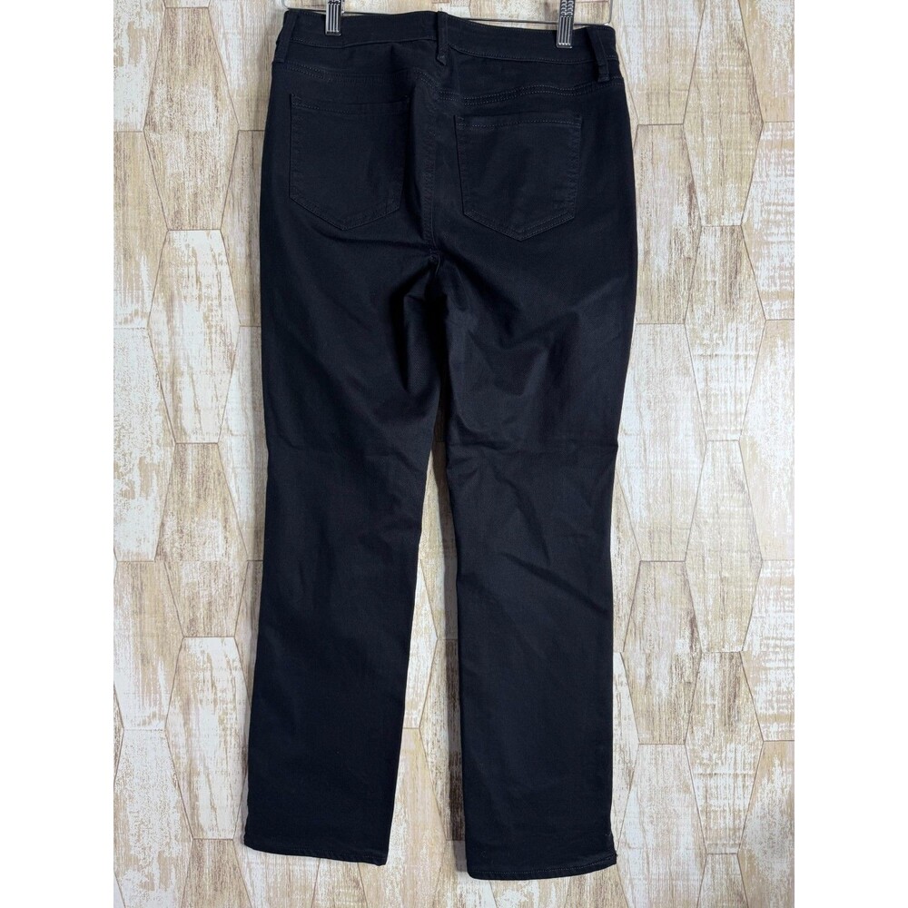 NYDJ Black Denim‎ Sheri Slim Straight Leg Jeans Womens Casual Mid-Rise Size 4 - Picture 2 of 5